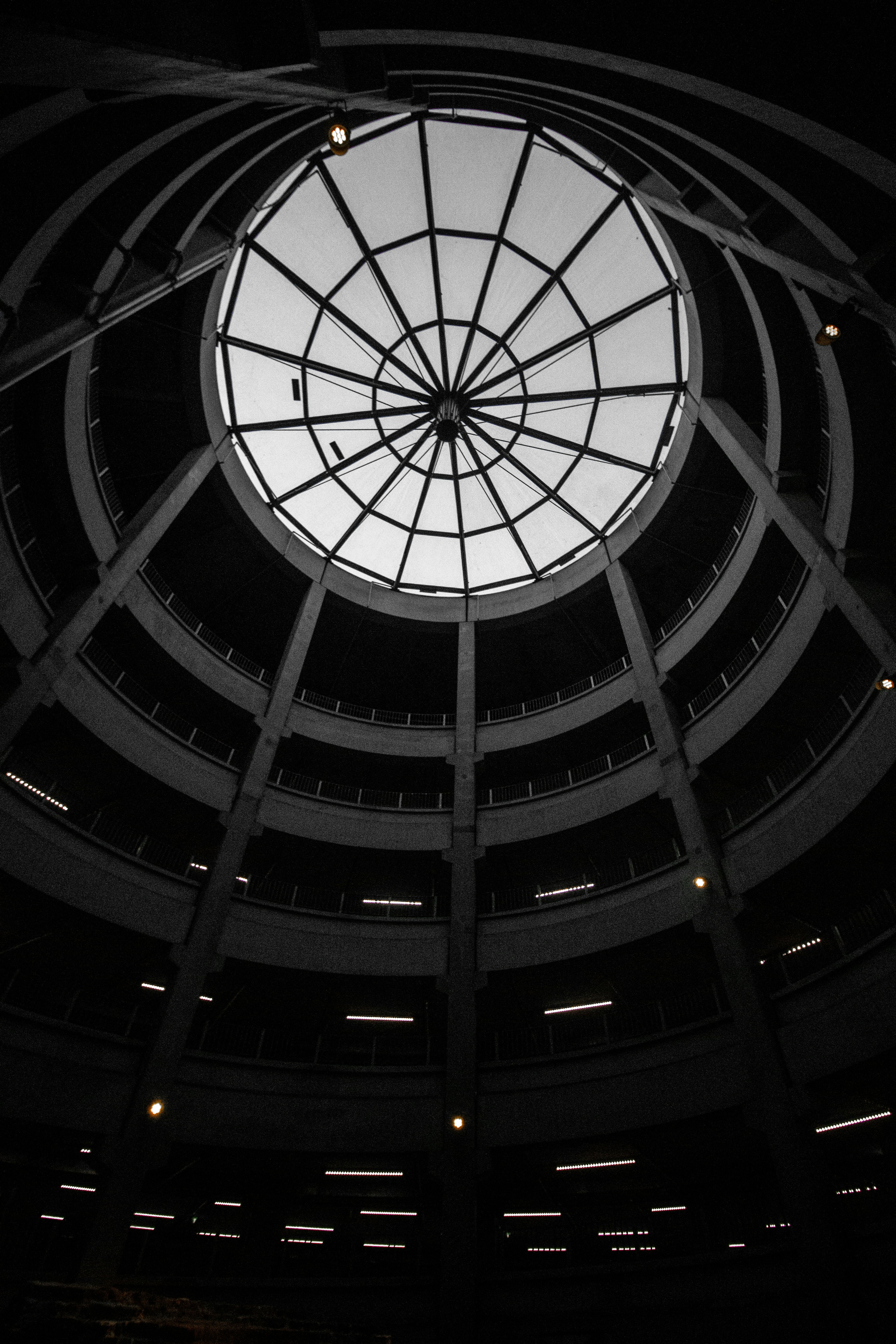 black and white dome ceiling